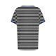 thumbnail image 4 of Blusas para las Mujeres Casual, Rayas Impresas Patchwork Manga Corta Cuello Redondo Top Hecho de 95% Poliéster 5% Spandex para el Verano, Tops Cortos para las Mujeres, 4 of 5