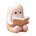 thumbnail image 2 of Voglyf Cute Ghost Reading Book, 3D Resin Halloween Figurine Lamp With Warm Light for Study Room, Party, Indoor Decor, Spooky Season, As A Funny Halloween Gift And Desk Decoration, 2 of 7
