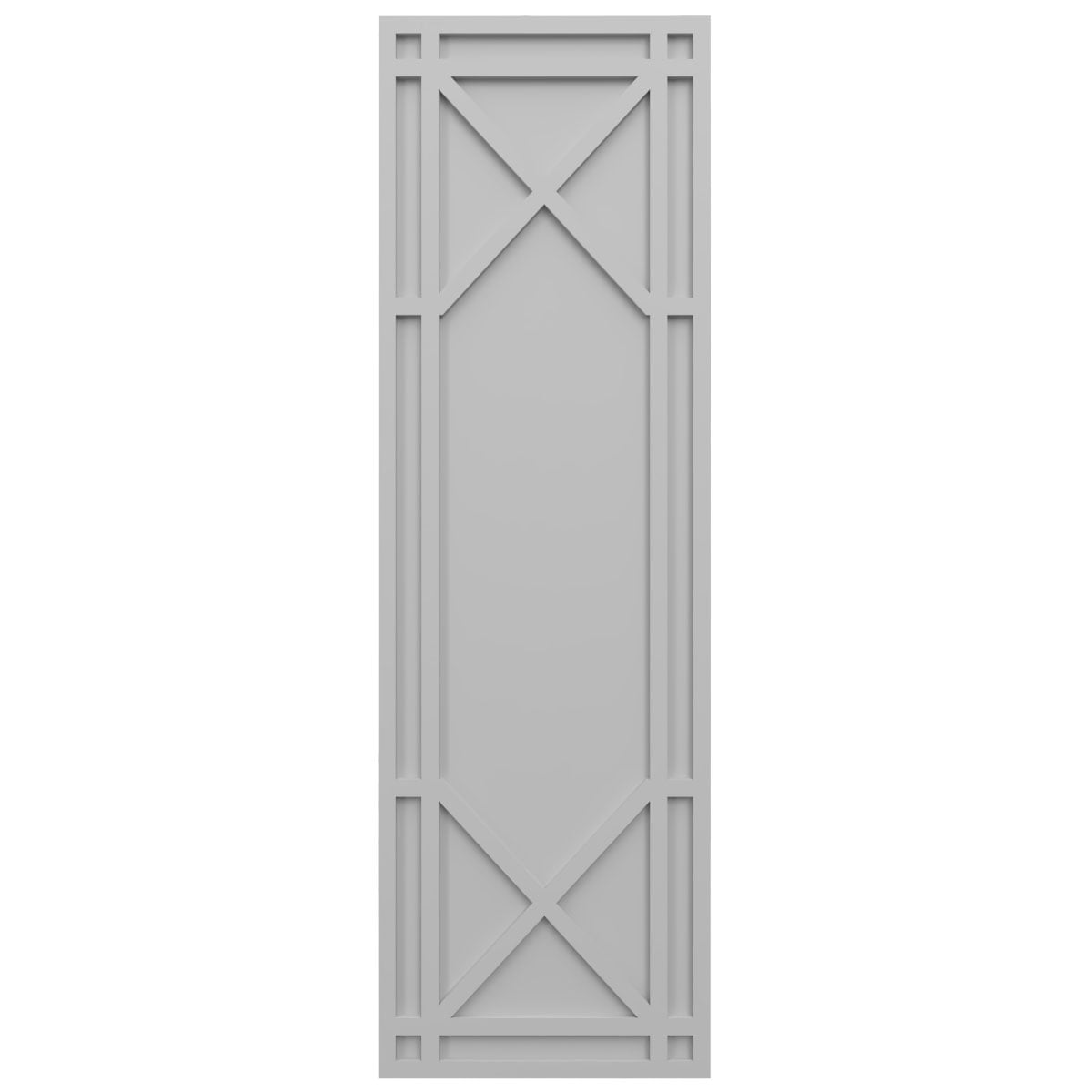 Ekena Millwork 18"W x 55"H True Fit PVC Bungalow Fixed Mount Shutters, Primed (Per Pair - Hardware Not Included)