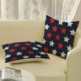 thumbnail image 4 of 4th of July Pillow Covers 18x18 Set of 2, America Flag Red White Stars Decor Patriotic Throw Pillows Independence Memorial Day Pillowcase Linen Decorations Outdoor Cushion Case for Couch Home, 4 of 6