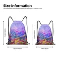 thumbnail image 2 of Fuzoiu Colorful Purple Cosmos Flower Print Drawstring Backpack for Gym, Travel, Yoga,Sports Sackpack String Bag for Women Men-Medium, 2 of 6