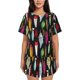 thumbnail image 1 of Balery Colorful Fishing Lures Conjunto de Pijama para Mujer con Estampado, Dos Piezas de Manga Corta y Shorts, Ropa de Dormir Suave con Cuello Redondo y Bolsillos-Small, 1 of 6
