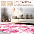 thumbnail image 2 of ODIKA 5'x7' Machine Washable Non-Slip Area Rug, Tropical Monstera Leaf Hand Tufted Decorative Floor Accent High Traffic Rug, Pink, 237272, 2 of 7