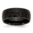 thumbnail image 1 of Titanium Black IP-Plated Hammered 8mm Band Ring 9 Size, 1 of 6