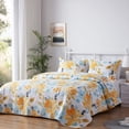 thumbnail image 2 of SunStyle Home Colcha floral tamaño king, colcha acolchada suave y duradera, ligera, reversible, con estampado bohemio, juego de cama con fundas de almohada para todas las estaciones, 3 piezas, 2 of 5