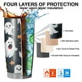 thumbnail image 7 of 20oz Tumblers Dark Halloween Ghosts Pumpkins and Stars Stainless Steel Vacuum Insulated Double Wall Travel Tumbler Cups Mug with Lid and Straw,Cleaning Brush for Cold & Hot Drinks, 7 of 7