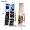 thumbnail image 6 of Gurexl 360° Rotating Jewelry Cabinet with Lights, 63" H Standing Jewelry Armoire Organizer with Mirror, Full Length Mirror with Jewelry Storage, Lockable Lagre Jewelry Organizer Stand for Wonen, 6 of 8
