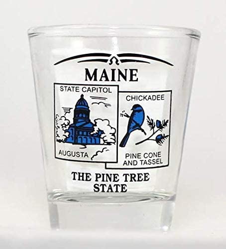 Maine State Scenery Blue New Shot Glass