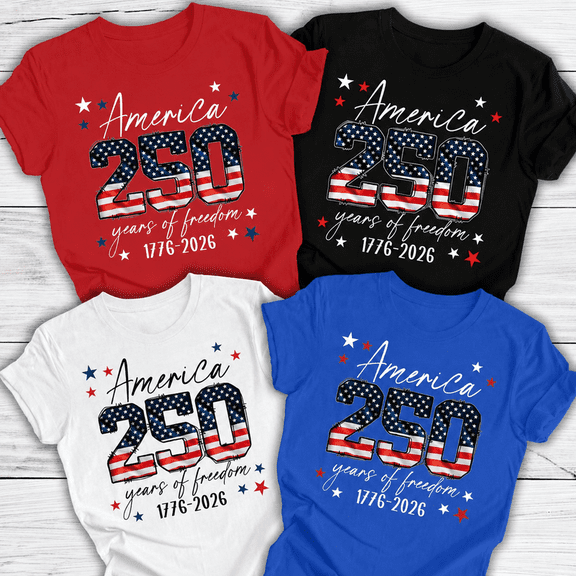 USA 250th Anniversary Shirt, 4th of July Tee, Independence Day Family Matching T-Shirt