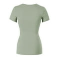 thumbnail image 4 of Made by Olivia Women's Basic Solid Short Sleeve V Neck Jersey Top, 4 of 6