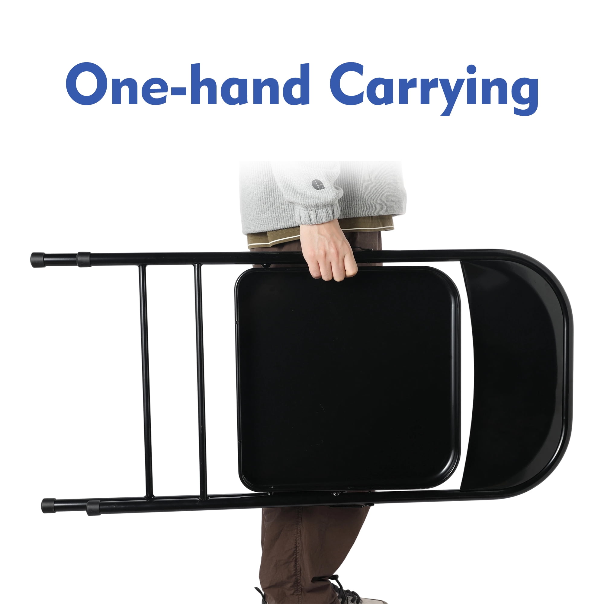 (6 pack) Mainstays Metal Folding Chair, Black