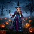 thumbnail image 2 of BOOMNY Halloween Girls Witch Dress Up Funny Hallowmas Party Outfits Sets Playful Stage Performance Clothes Set, 2 of 7