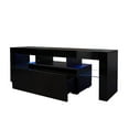 thumbnail image 5 of Low TV Stand for Flat TV 40-55 inch, Modern Living Room Bedroom Console Table with LED RGB Lights Storage Drawer & Shelves Cabinet, Black 51.2x13.8x17.7inch, 5 of 8
