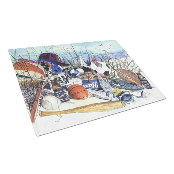 Caroline's Treasures Sports on the Beach Glass Cutting Board Large