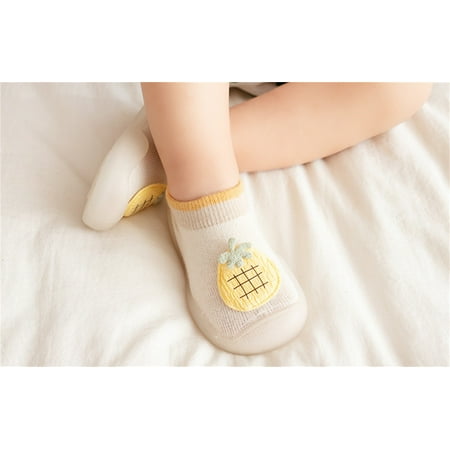 

CAICJ98 Girls Sneakers Baby Winter Shoes Floor Thickened In Autumn and Winter Children Cartoon Dispensing Baby Socks Shoes Beige