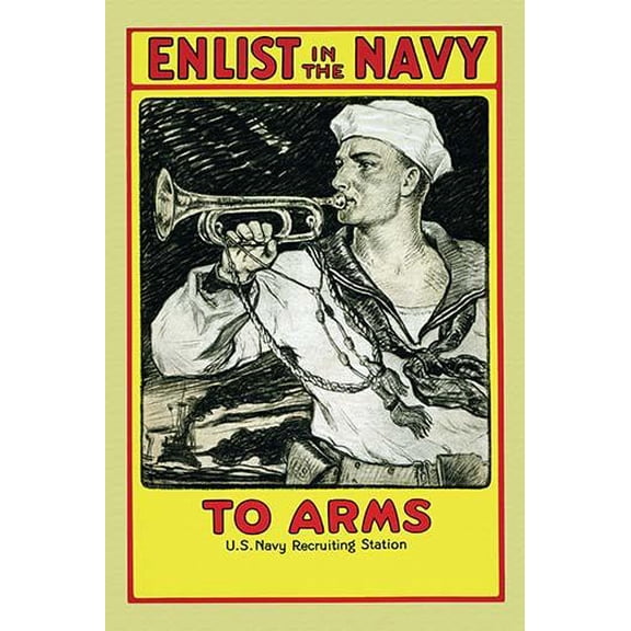 Enlist in the Navy: To arms- Fine Art Canvas Print (20" x 30")