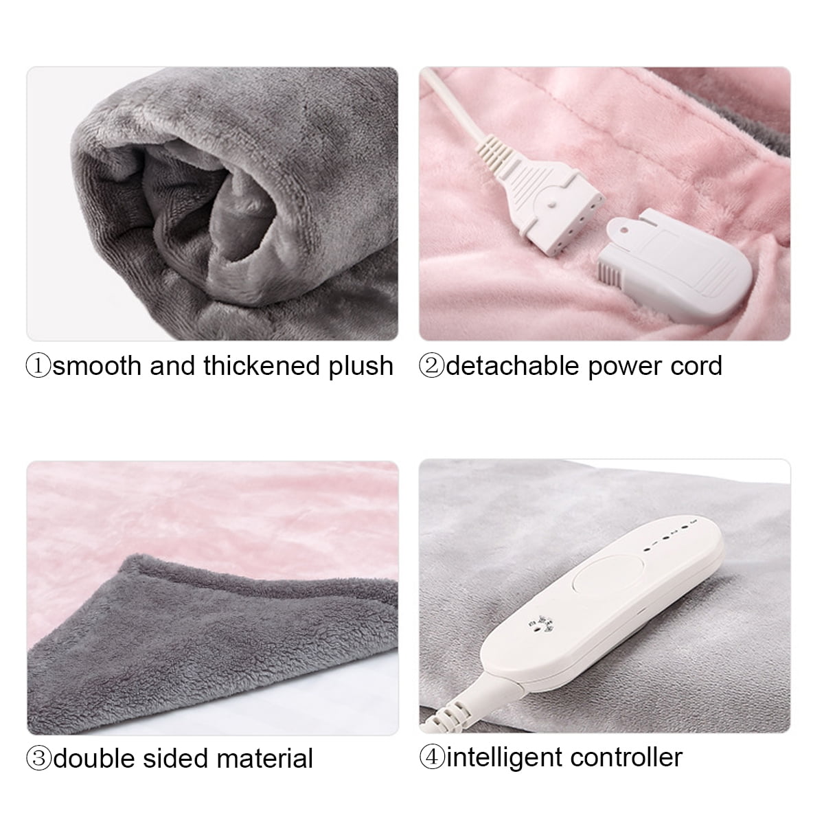 Electric Heated Throw Over Under Blanket 3 Heating Control Washable