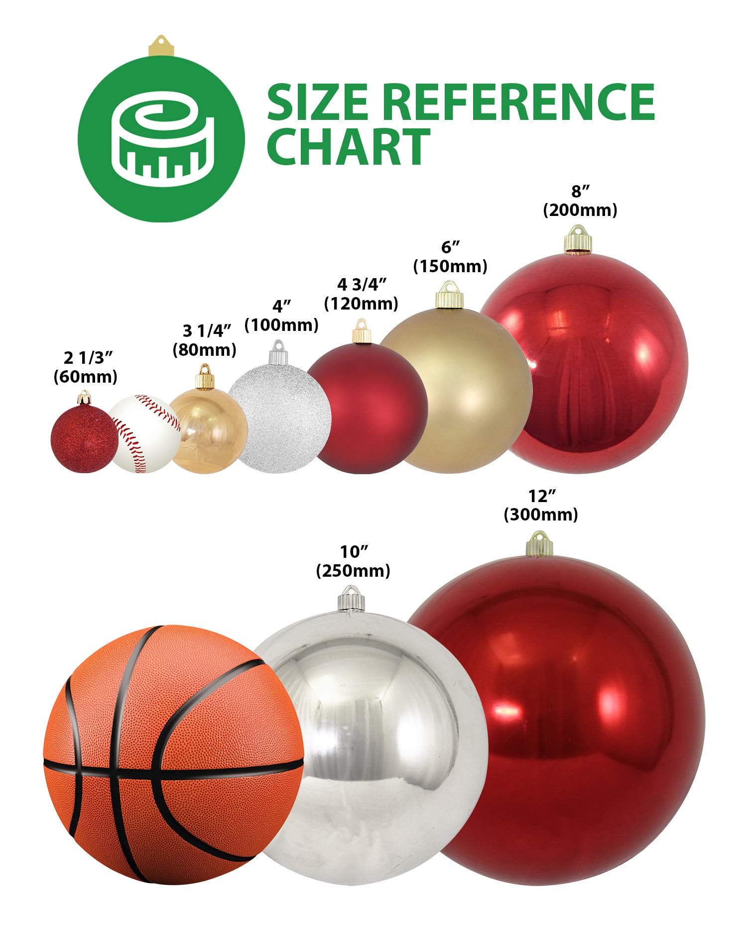 Christmas By Krebs Ornament, Commercial Grade Indoor and Outdoor Shatterproof Plastic, Water Resistant Ball Ornament Decorations