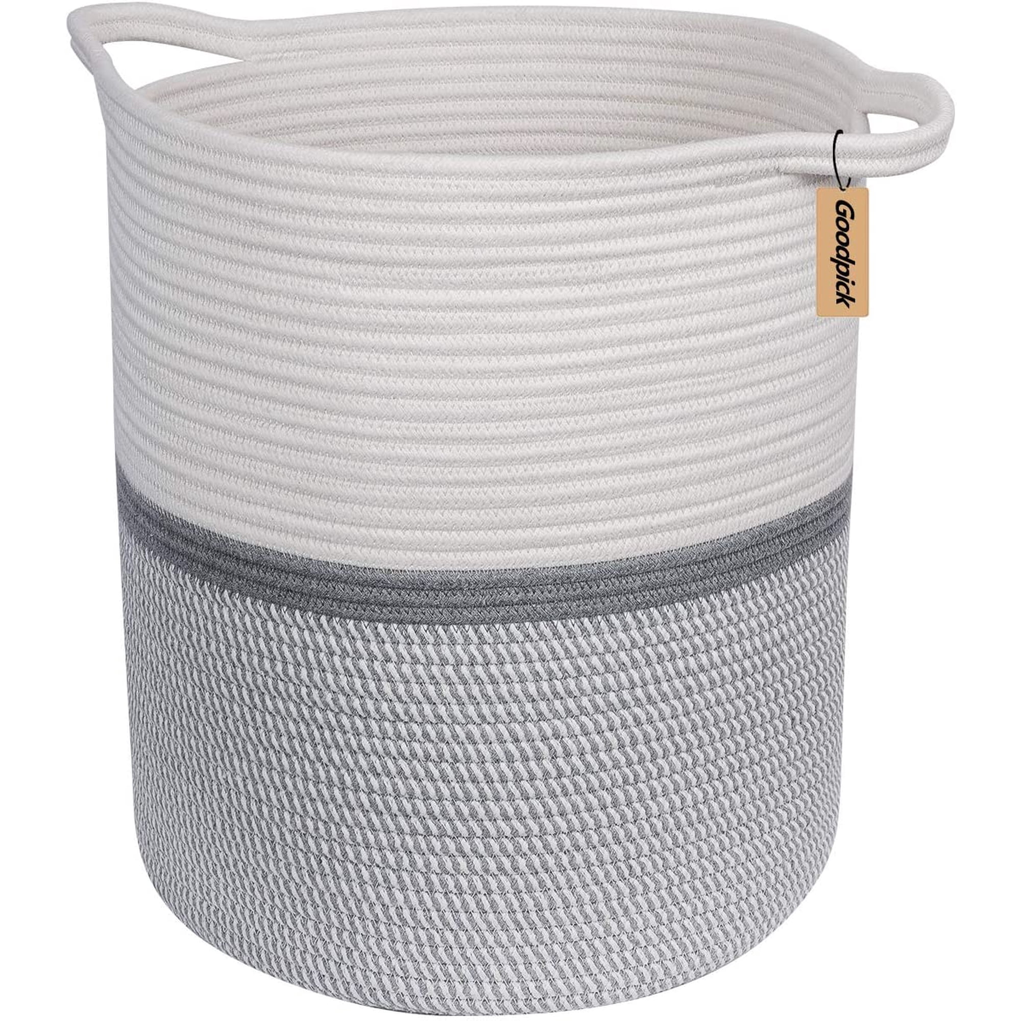 Large Cotton Rope Basket Woven Towels And Laundry Basket In Bathroom Blanket Hamper Thread Nursery Storage Bins Home Decor Mix Blue White 14 2 X 13 4 X 16 2 Walmart Canada