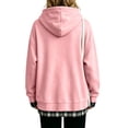 thumbnail image 4 of Oversized Hoodies for Women 2 in 1 Layered Hooded Sweatshirt Y2k Lightweight Plaid Fall Sweatshirt Teacher Cute Pullover Hoodies Comfort Graphic Hoodie Airport Sweat Shirt, 4 of 6