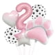 thumbnail image 1 of Set de globos rosa con estampado de patas, 6 unidades, con globo con 2 números, 1 of 1