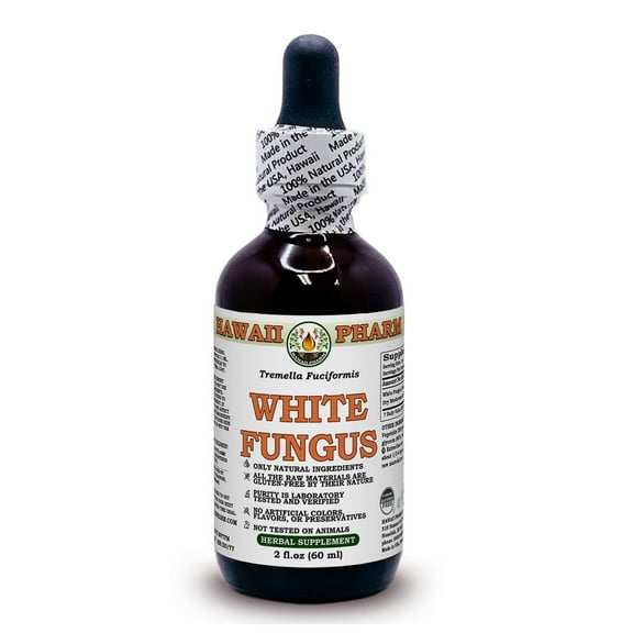 White Fungus (Tremella Fuciformis) Dry Mushroom ALCOHOL-FREE Liquid Extract. Expertly Extracted by Trusted HawaiiPharm Brand. Absolutely Natural. Proudly made in USA. Glycerite 2 Fl.Oz