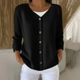 thumbnail image 2 of Oksale Cable Knit Cardigan Sweaters for Women Casual Button Down Sweater Cozy Long Sleeve Cardigans Solid Color Knitwear Open Front Soft Warm Tops Black L, 2 of 6