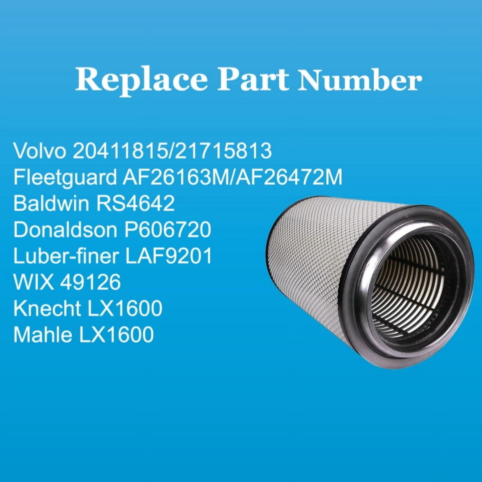 Engine Air Filter Fits Volvo VNL VNM 21715813 Cross LAF9201 P606720 AF26163M