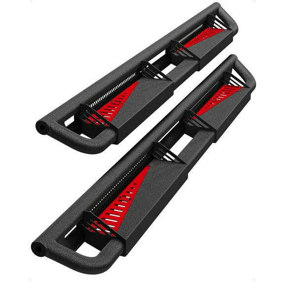 Ladcaser Running Boards Compatible for Chevy Silverado/GMCSierra 1500 Crew Cab 2007-2018, Steel Rock Sliders Compatible for Chevy Silverado/GMCSierra 2500HD 3500HD Crew Cab 2007-2019