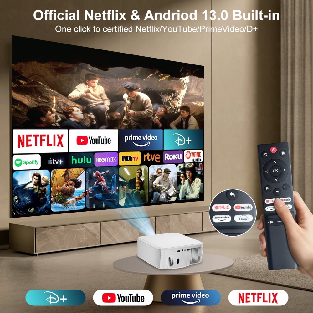 Salange LCD Full HD 1080p Support 4K 15000 LM Home Theater Movie Multimedia Projector