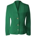 thumbnail image 5 of Wuxian Women Short Coat Autumn Winter Slim Fit Long Sleeve Solid Color Buttoned Stylish Jacket Outerwear Casual Wear,Green,Xl, 5 of 5