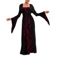 thumbnail image 5 of BiZtdJrK Plus Size Medieval Dress for Women Hooded Trumpet Sleeve Renaissance Princess Dresses Elegant Floor Length Maxi Dress Cosplay Halloween Costume Today's Lightning Sales Red, 5 of 7