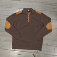 thumbnail image 5 of Ceisia Men's Loose Fit Long Sleeve Henley Shirts with Waffle Knit and Shoulder Color Block Patchwork, Stretch Blend Stand Collar Casual Tops Gifts, 5 of 5