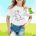 thumbnail image 2 of shoper Diy Hand Painted T Shirts Kids Short Sleeve Child Handmade Doodle Sketch Coloring Fun T Shirt Party Gift Tee Unisex White 120, 2 of 4