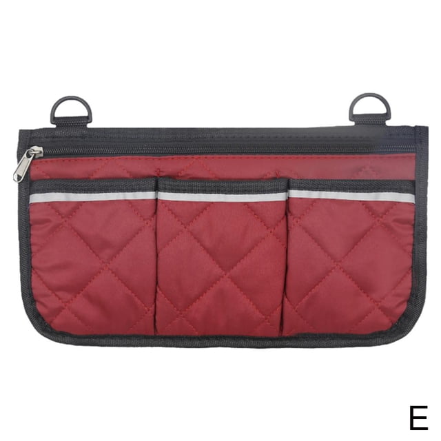 Sac Latéral pour Fauteuil Roulant, Pochette pour Fauteuil Roulant, Sacs pour Fauteuil Roulant à Accrocher sur le Côté, Sac pour Accessoires de Fauteuil Roulant, Rouge