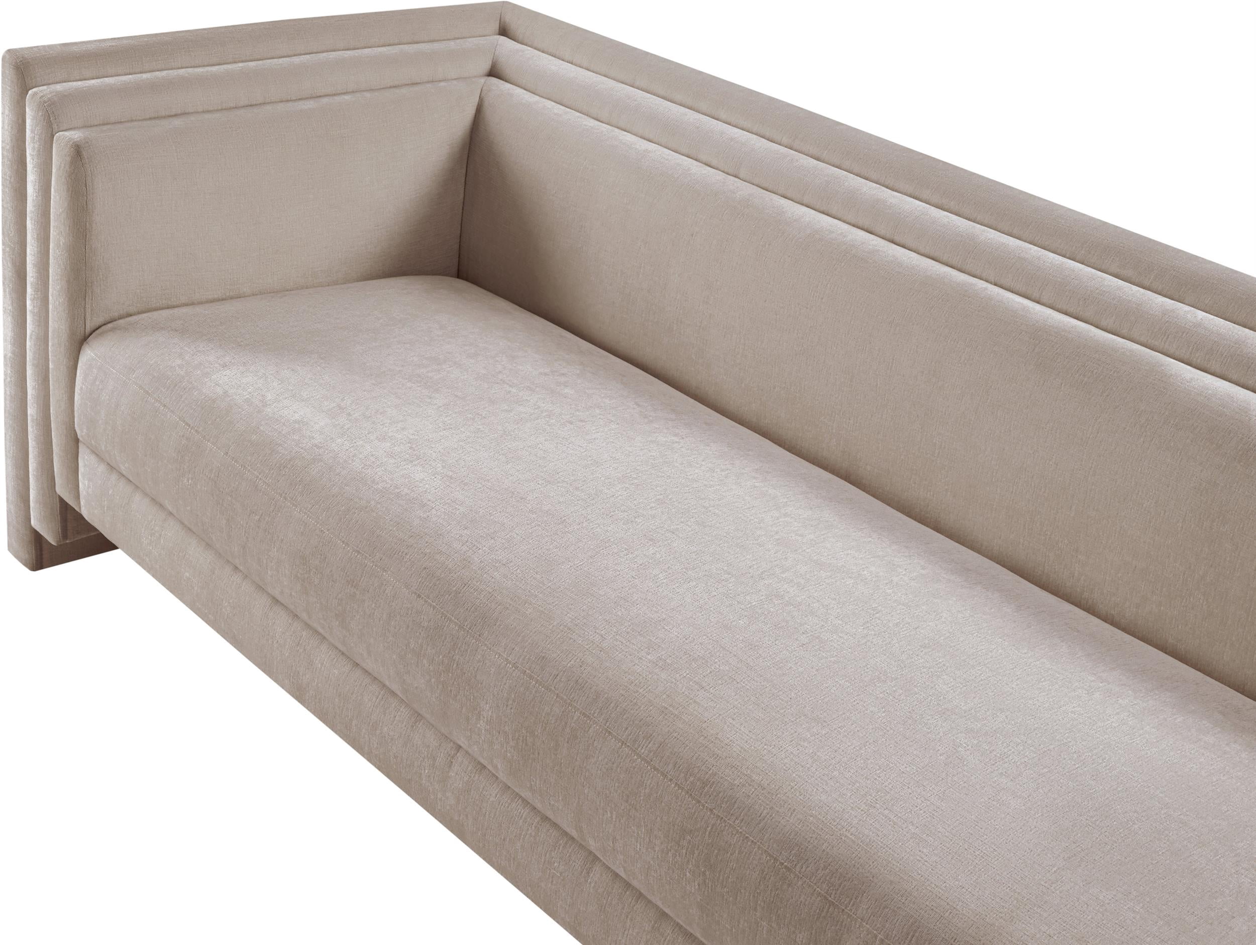 Meridian Furniture Everett Beige Chenille Fabric Upholstered Sofa