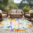 thumbnail image 4 of Round Rug 7Ft Washable Non-Slip, Sunflowers Circle Area Rugs for Living Room Bedroom, Spring Flowers Butterflies Hydrangea Watercolor Indoor Floor Mats Carpet Runner for Home Decor Aesthetic, 4 of 8