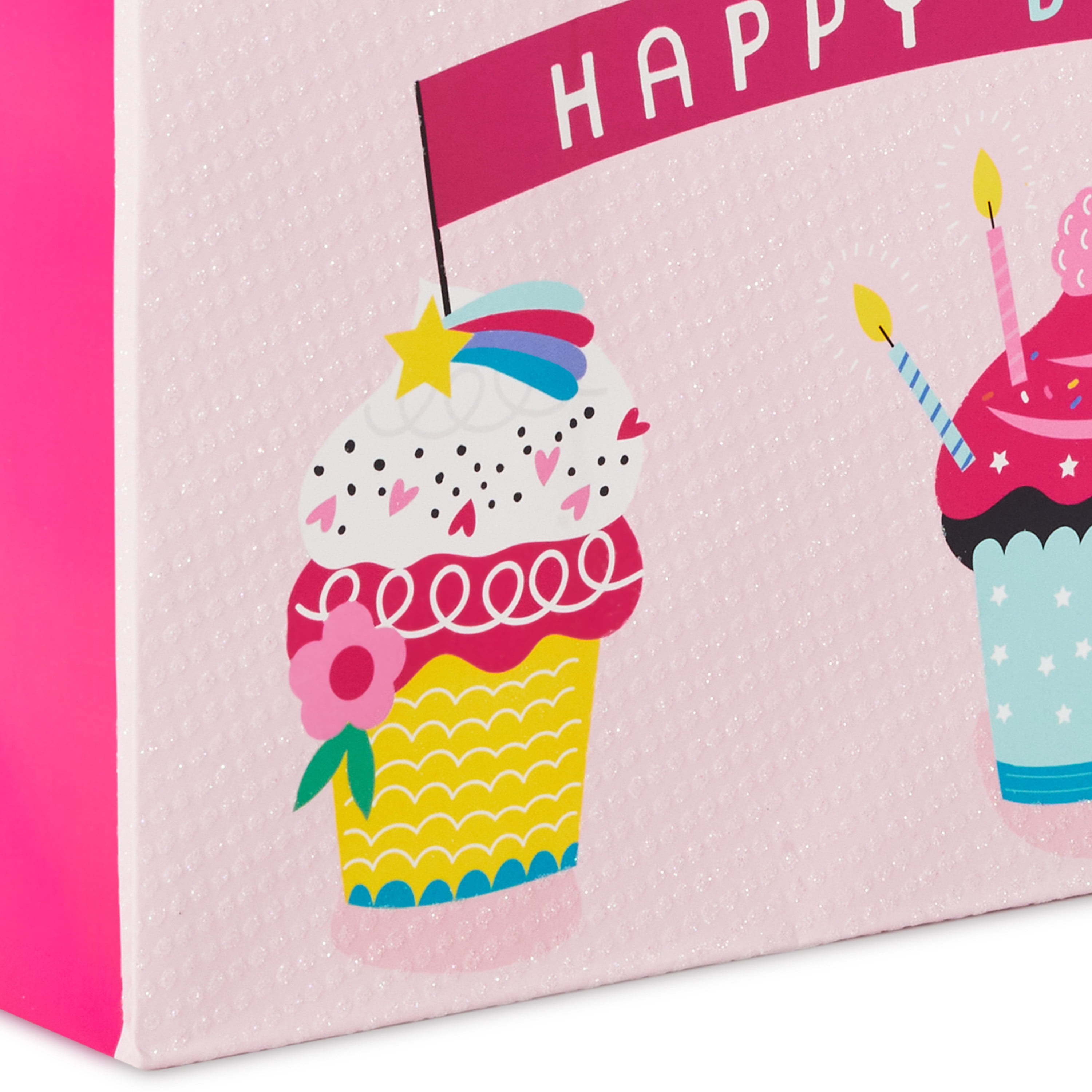Hallmark Large Horizontal Birthday Gift Bag (Colorful Cupcakes)