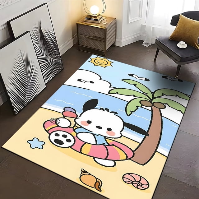 Alfombra para perro Sanrio Pochacco, alfombra para el hogar, sala de estar, dormitorio, sofá, felpudo, decoración de cocina, alfombra antideslizante, accesorios para el hogar