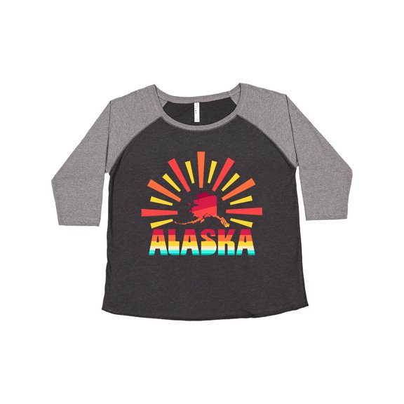Inktastic Alaska with Retro Sunset Women's Plus Size T-Shirt