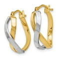thumbnail image 2 of FB Jewels Leslie's 14K Two Tone Gold Polished Hinged Hoop Earrings, 2 of 3