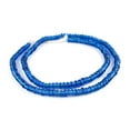 thumbnail image 3 of The Bead Chest Translucent Blue Glass Donut Beads - 24 Inch Strand of Indonesian Rondelle Java Glass Beads for Crafts & Jewelry Making, 3 of 3