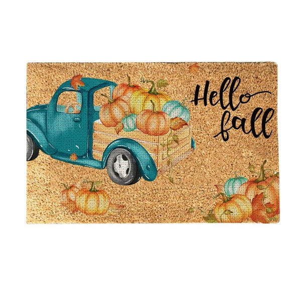 TIHLMK Fall Doormat Dirt Trapper Door Mat Thanksgiving Carpet Fall Harvest Non Slip Absorbent Dirt Entrance Rug Welcome Mat Area Rug 15.7 x 23.6in