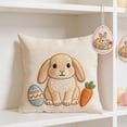thumbnail image 4 of Easter Pillowcase Set 18 in x 18 in Sofa Cushion Cover with Concealed Zipper and Holiday Rabbit Egg Print, 4 of 6