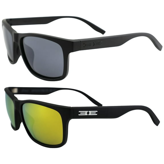 Epoch Delta 2 Watersports Fishing Polarized Sunglasses Black Frame w/Super-Hydrophobic Smoke & Yellow Lenses UV Protection