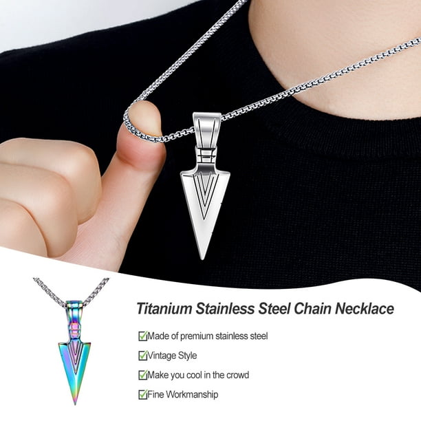 Chain Necklace Cool Titanium Stainless Steel Gothic Arrow