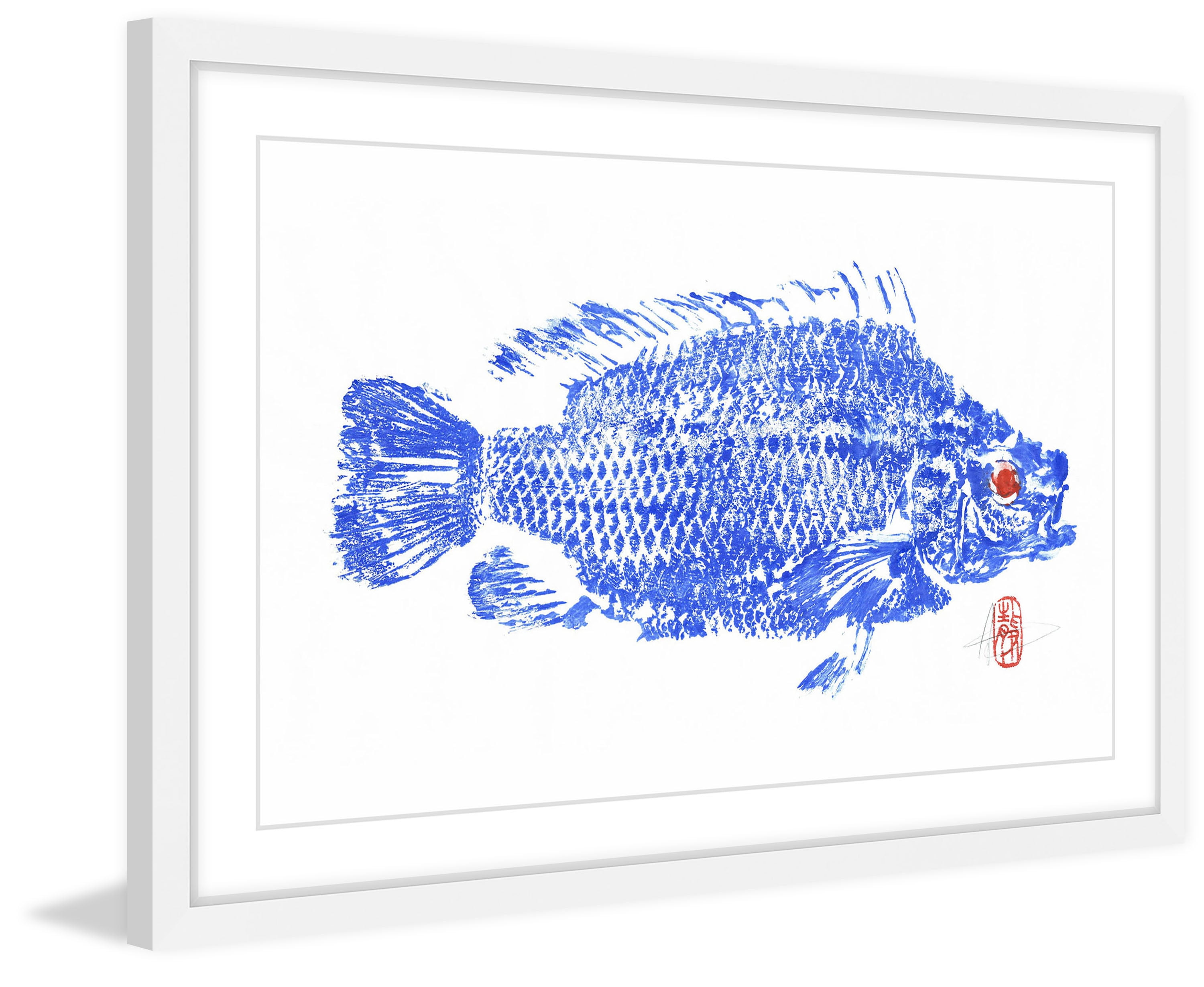 "Tilapia Blue" Framed Painting Print