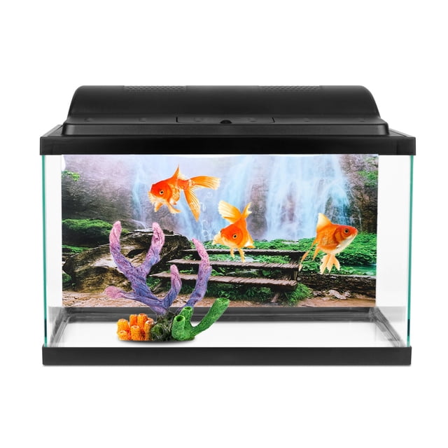 Póster de fondo, pintura decorativa, pegatina de PVC, imagen de paisaje para acuario, pecera, 61x41cm