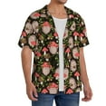 thumbnail image 4 of Sigee Edgehog and Mushrooms Print Men's Shirts Casual Button Down Short Sleeve Summer Beach Shirt Hawaiian Vacation Shirts Tee Shirt-Small, 4 of 7