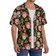 thumbnail image 2 of Balery Edgehog and Mushrooms Camisa Casual de Manga Corta con Botones para Hombre, Texturizada, Estilo Cubano, para Playa, Verano-Medium, 2 of 5